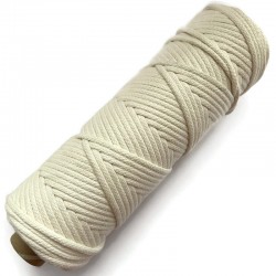 Sznurek Bawełniany Makrama z bawełnianym rdzeniem 5mm-100 metrów Naturalny