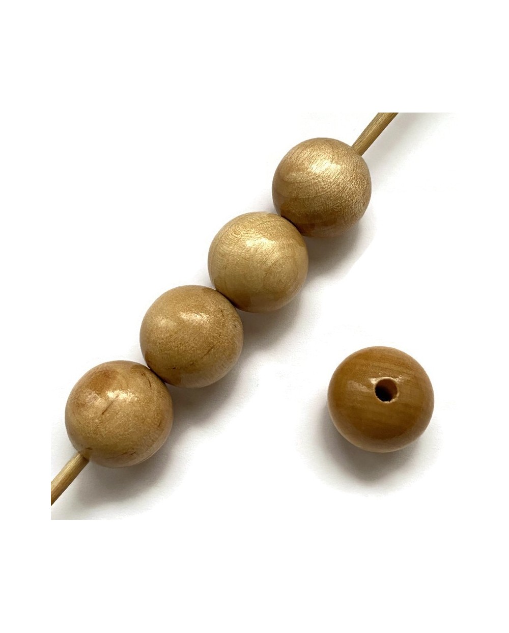 Koraliki drewniane lakierowane 20mm naturalne