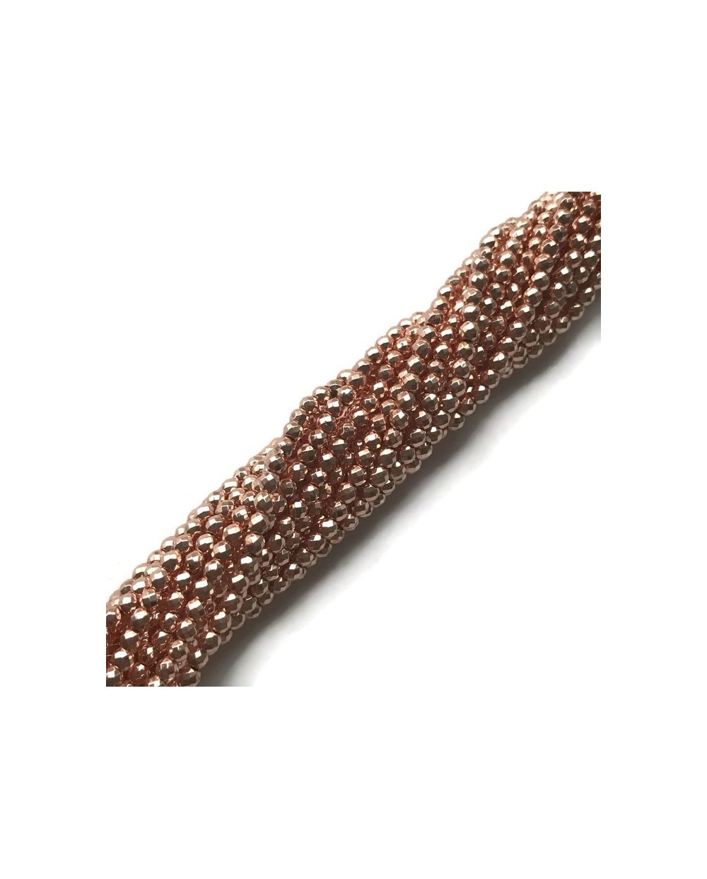 Hematyt kulka 2mm fasetowany rose gold sznurek
