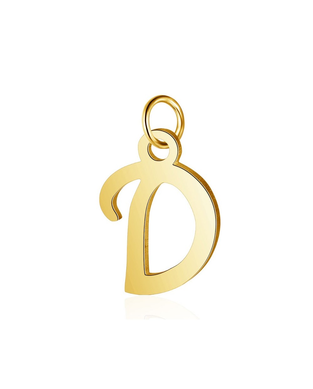 Zawieszka Stal Nierdzewna Literka D 15x10mm złota