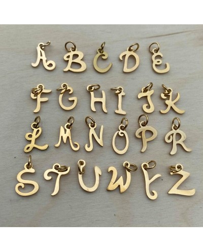 Zawieszka Stal Nierdzewna Literka D 15x10mm złota