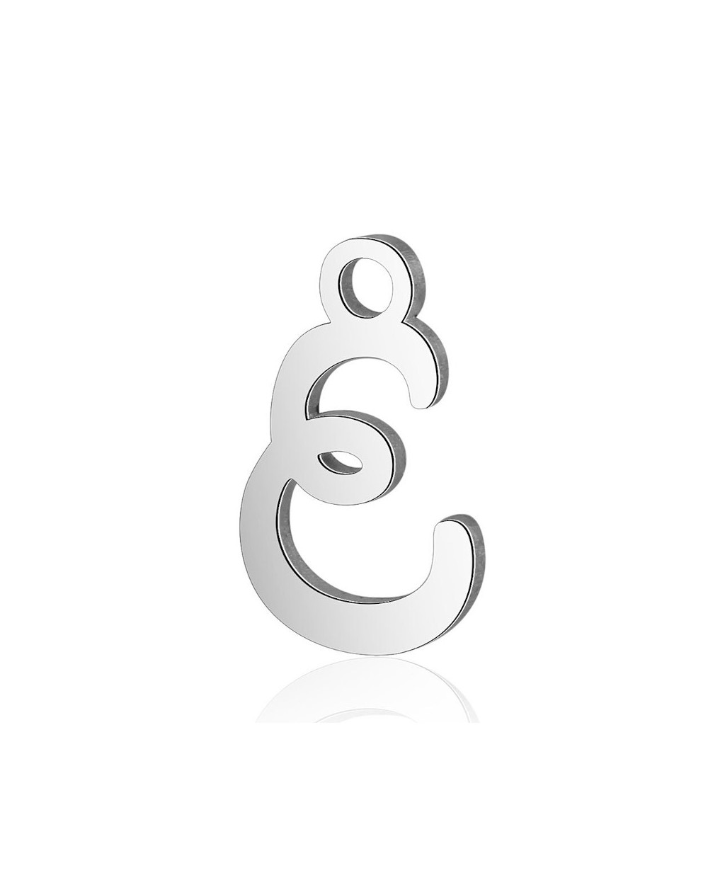 Zawieszka Stal Nierdzewna Literka E 10x12mm srebrna