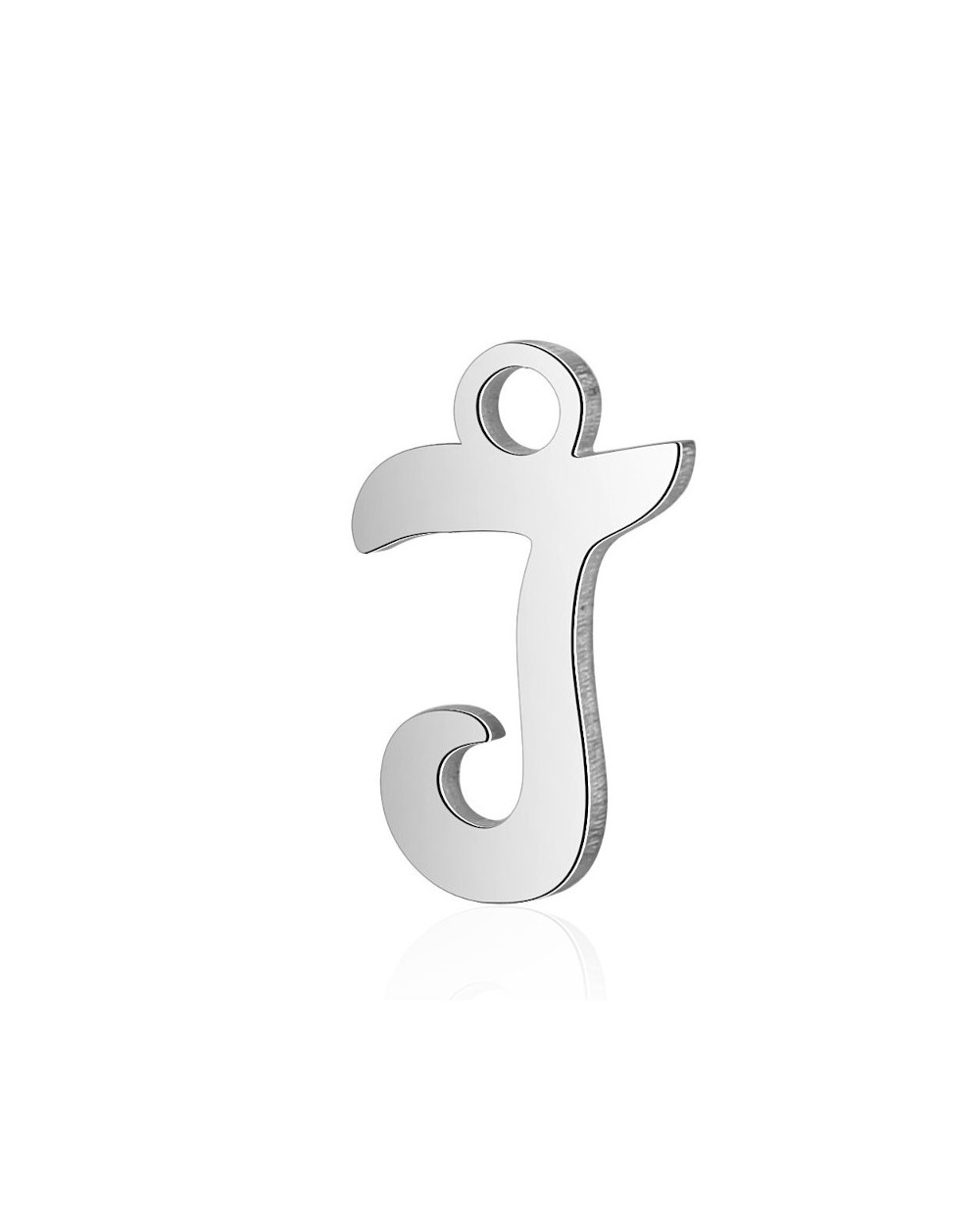Zawieszka Stal Nierdzewna Literka J 10x12mm srebrna