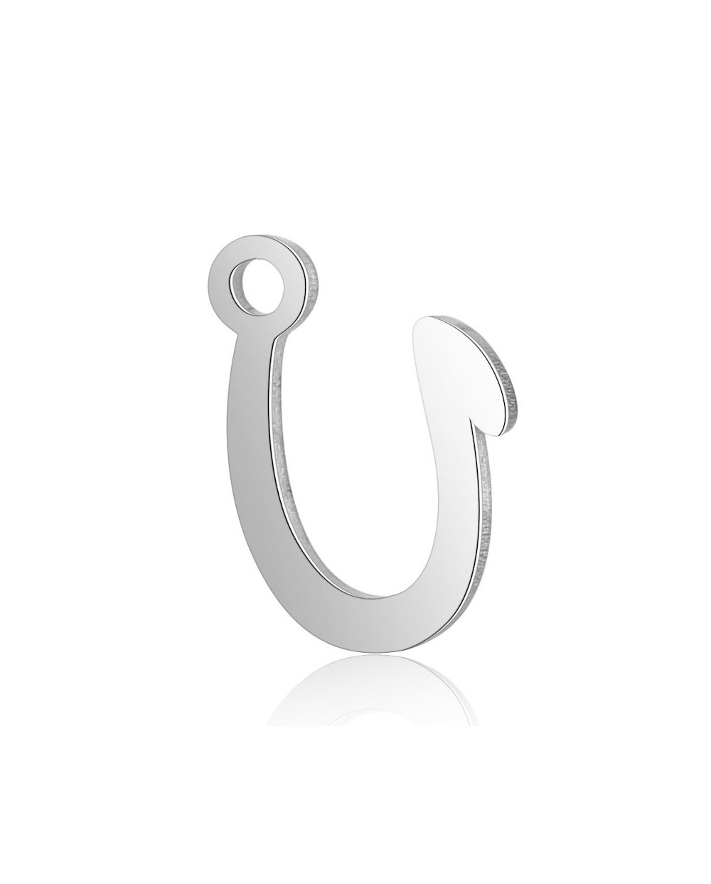 Zawieszka Stal Nierdzewna Literka U 10x12mm srebrna