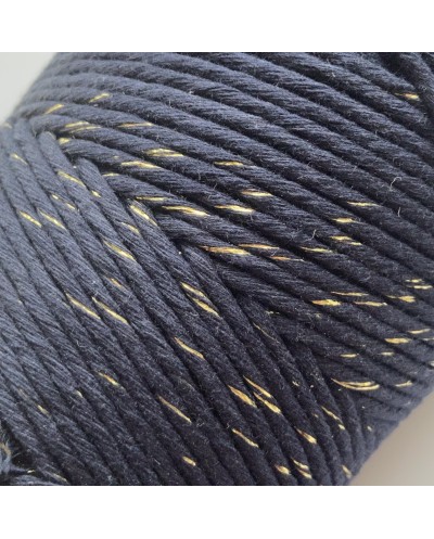 Sznurek Bawełniany Skręcany Makrama 3mm-200 m złota nitka granat