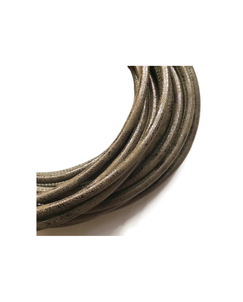 Rzemień szyty 6x7mm-przecierany ciemny brąz