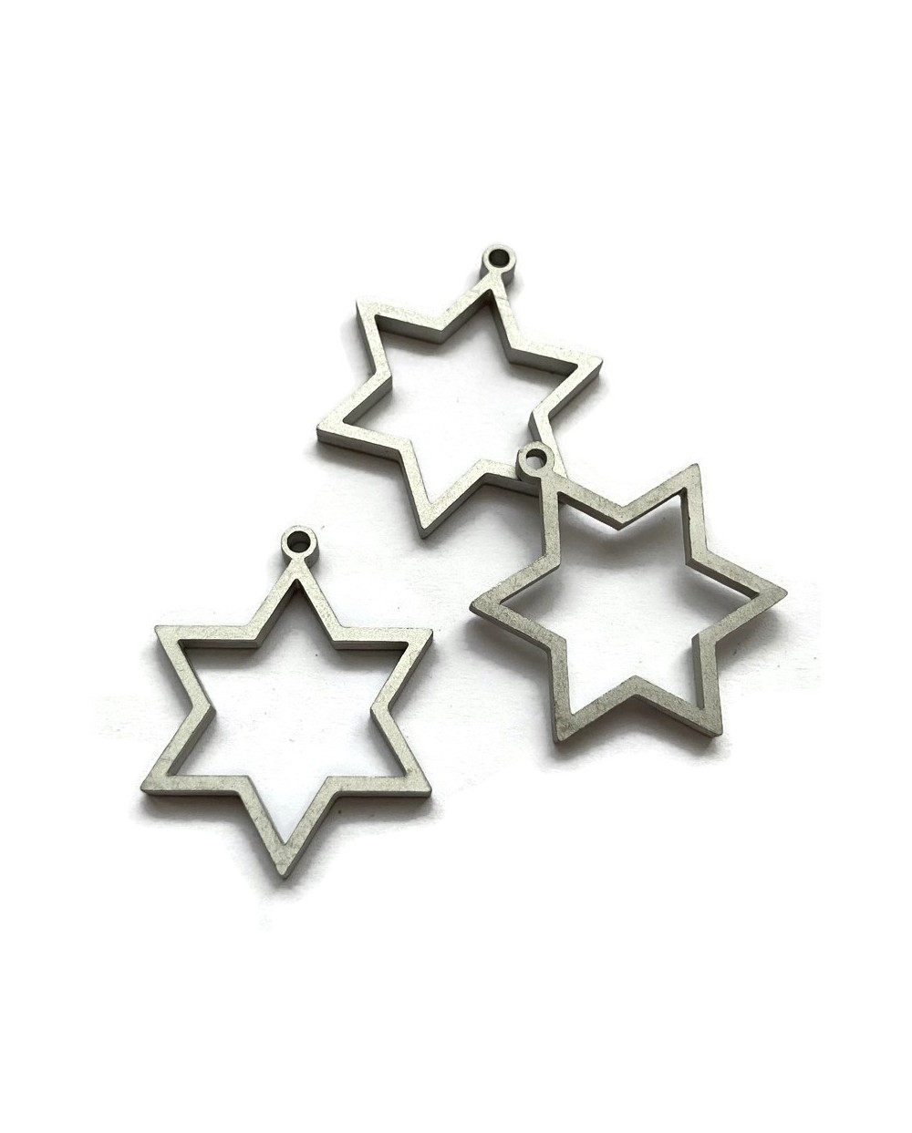 Zawieszka, Baza do żywicy Gwiazdka 32x26x3mm Stal Nierdzewna