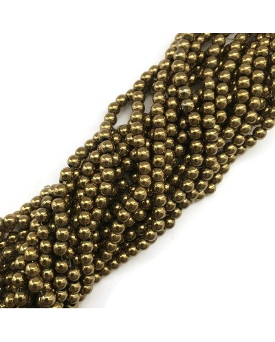 Hematyt kulka 6mm złoty sznurek