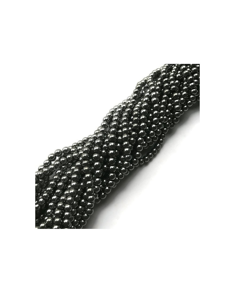 Hematyt kulka 6mm srebrny sznurek