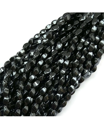 Hematyt twist 8x5mm czarny sznurek
