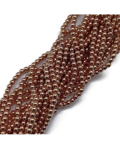 Hematyt kulka gładka 3mm rose gold sznurek