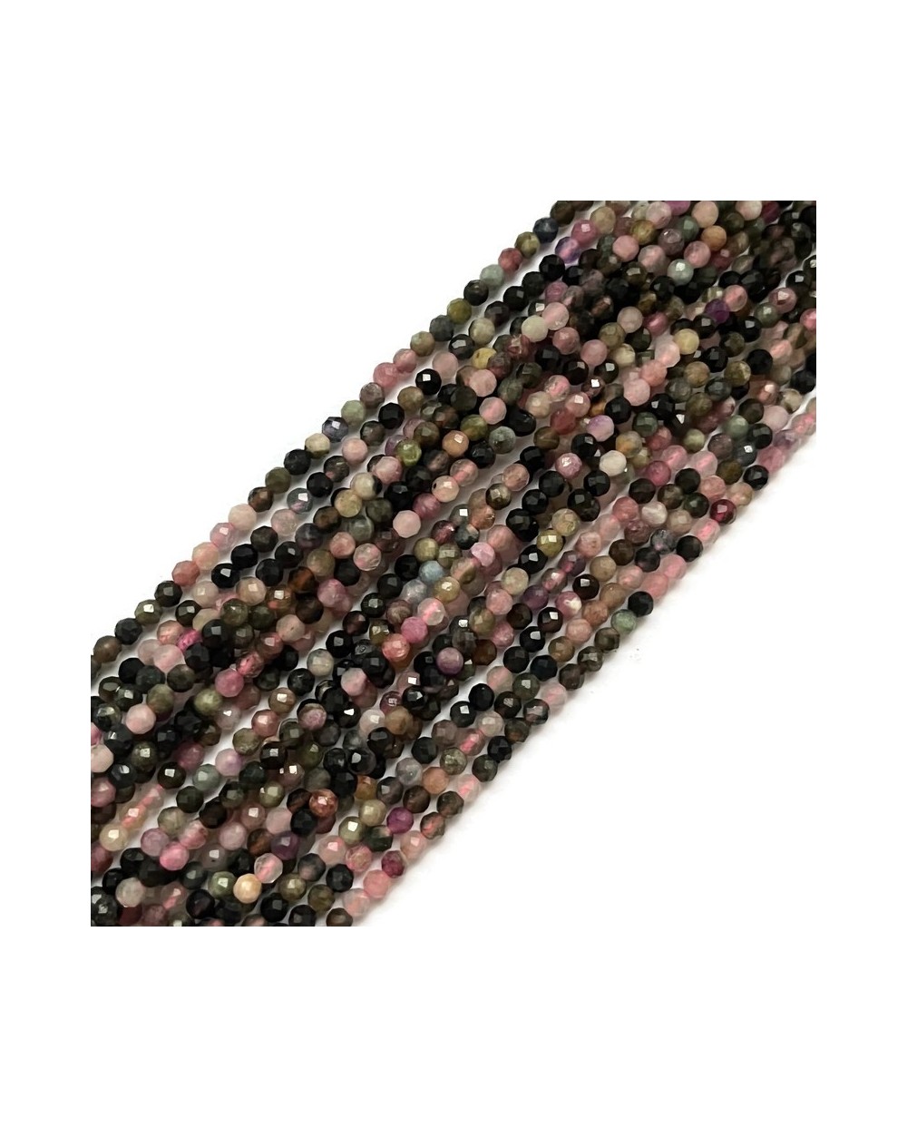Turmalin kulka fasetowana 3mm sznurek