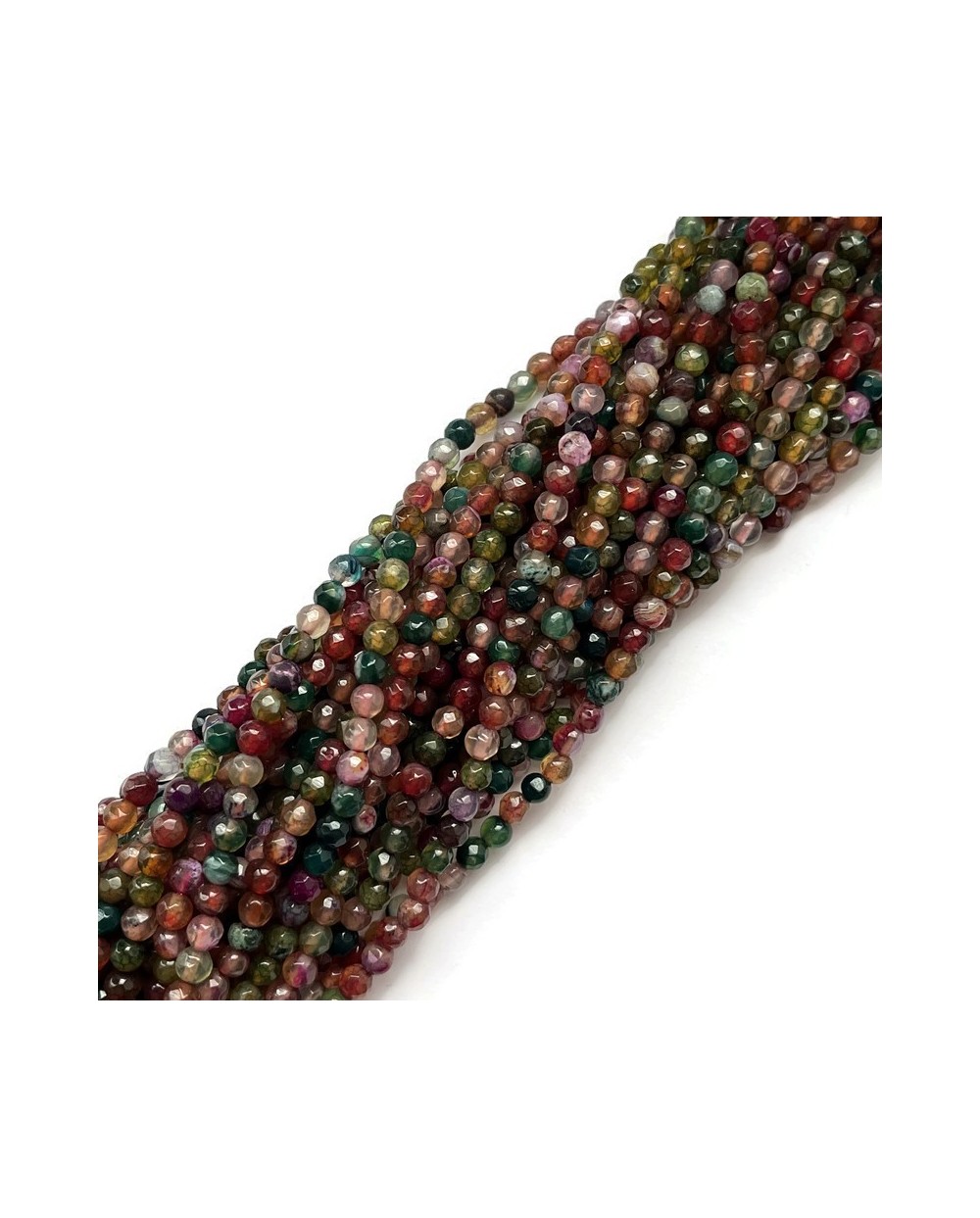 Agat  kulka 4mm różowy mix sznurek