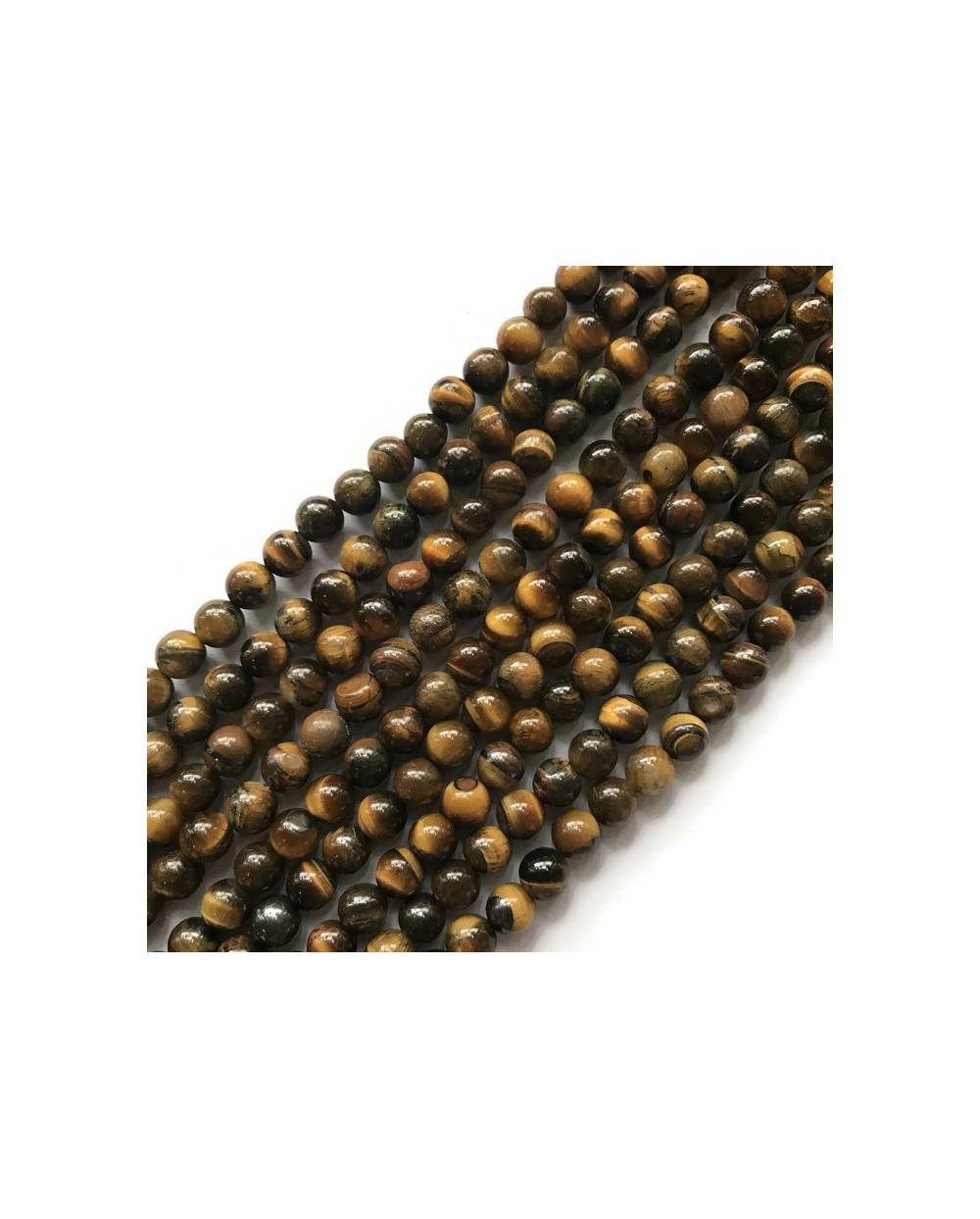 Tygrysie oko kulka 6mm brązowy sznurek