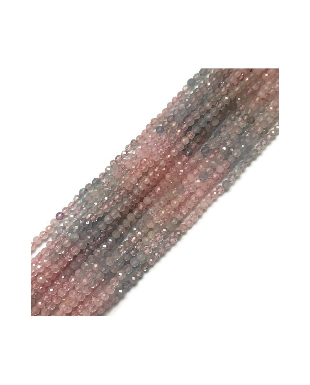 Morganit kulka fasetowana 3mm sznurek mix