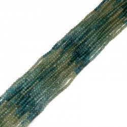 Turmalin kulka fasetowana 2mm sznurek mix niebieski