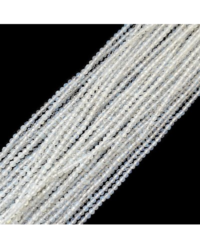 Opal kulka fasetowana 2mm mleczny sznurek