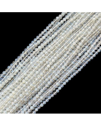 Opal kulka fasetowana 3mm mleczny sznurek