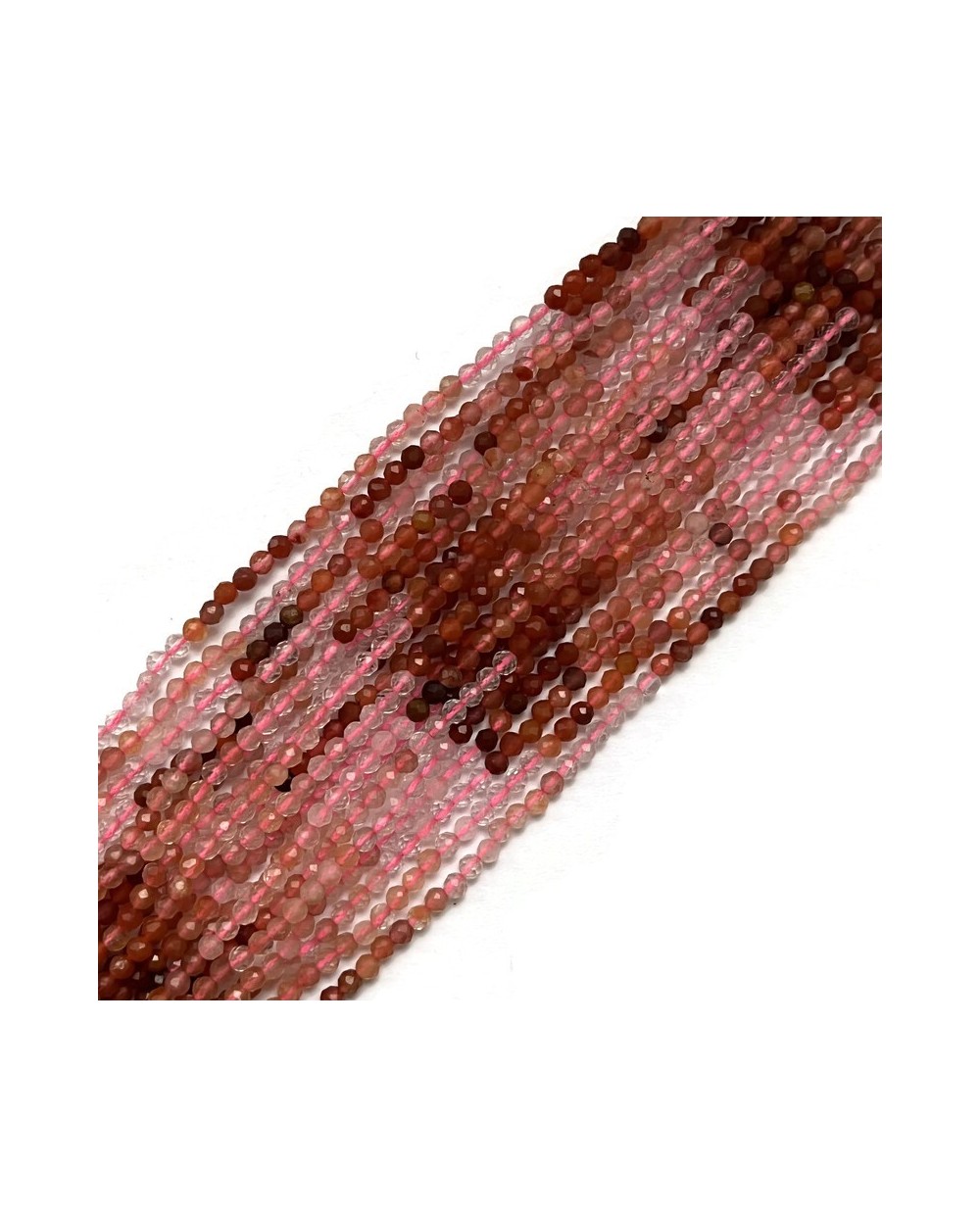 Kwarc mix kulka fasetowana ok 3mm sznurek mix