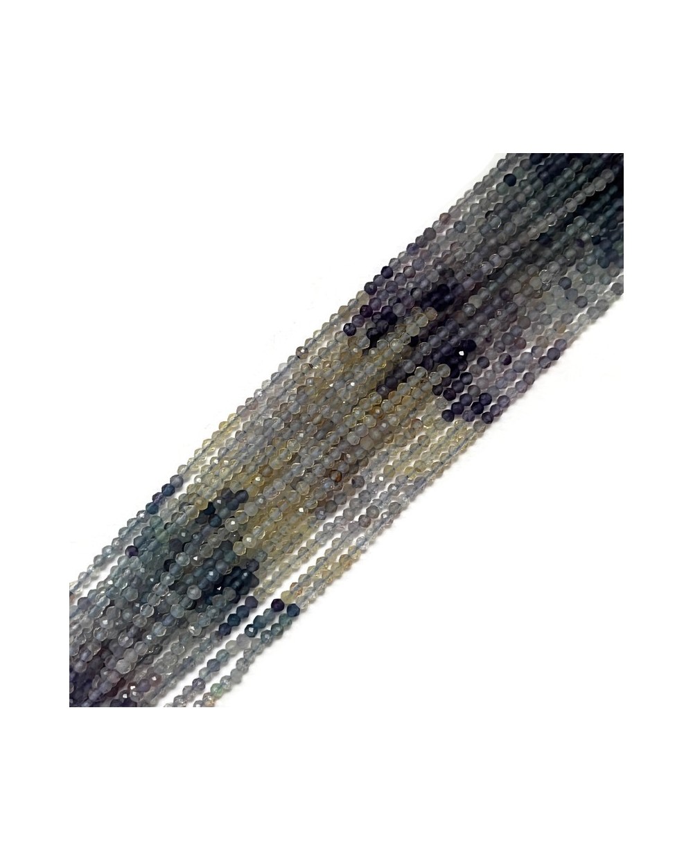 Fluoryt kulka fasetowana ok 3mm sznurek mix