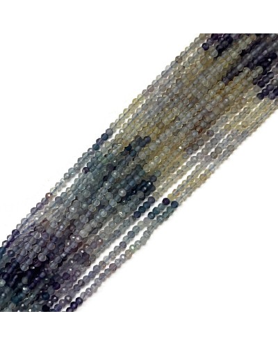Fluoryt kulka fasetowana ok 3mm sznurek mix