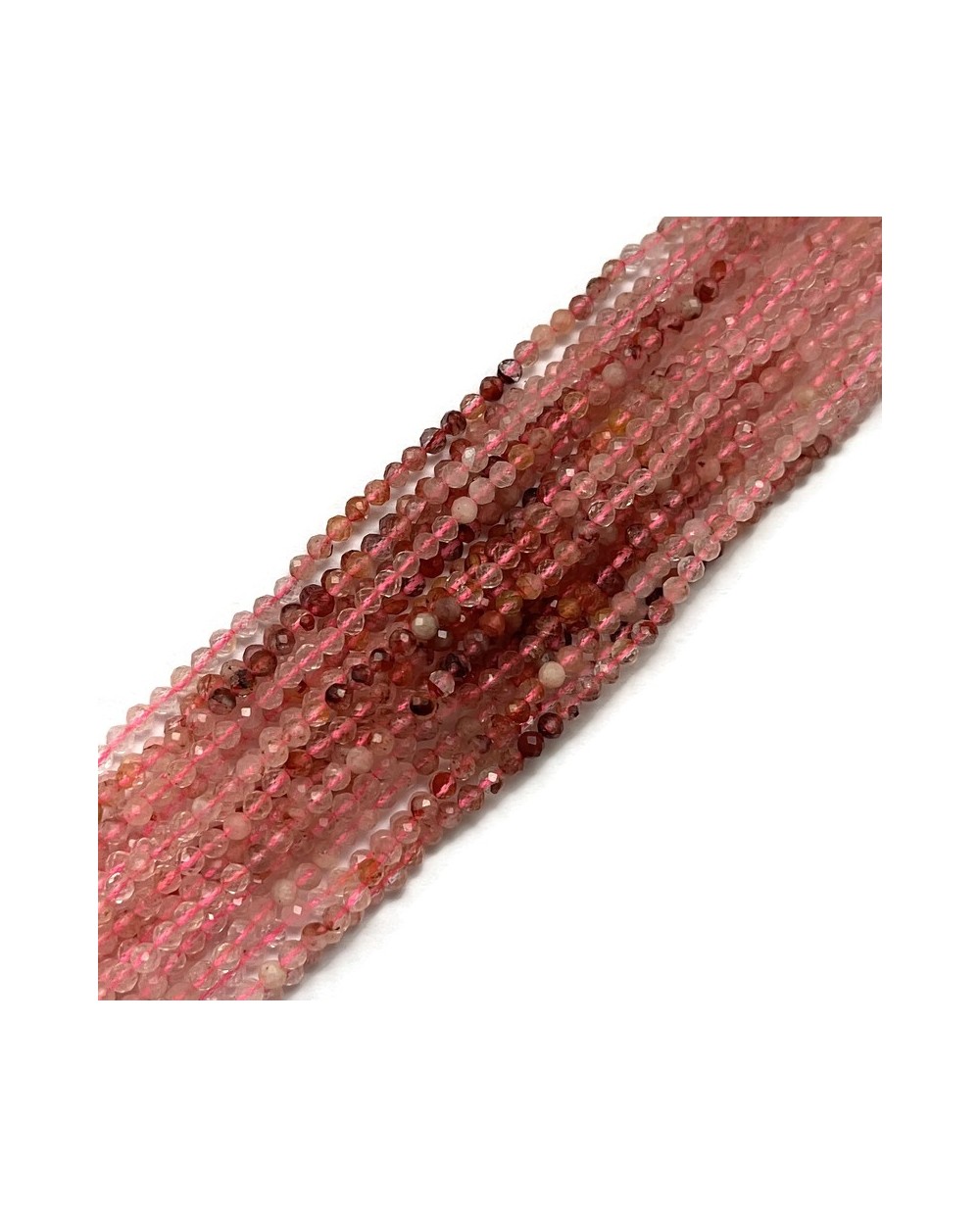 Kwarc mix kulka fasetowana ok 3mm sznurek mix