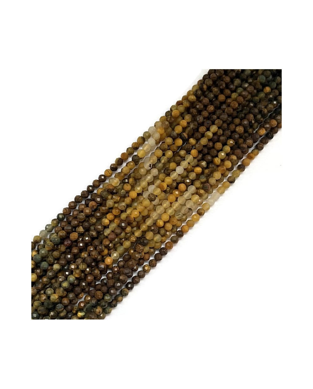 Tygrysie oko mix kulka fasetowana ok 3mm sznurek mix