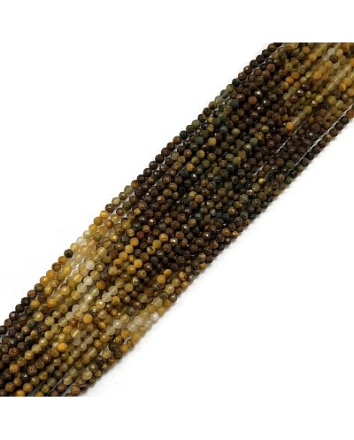 Tygrysie oko mix kulka fasetowana ok 3mm sznurek mix