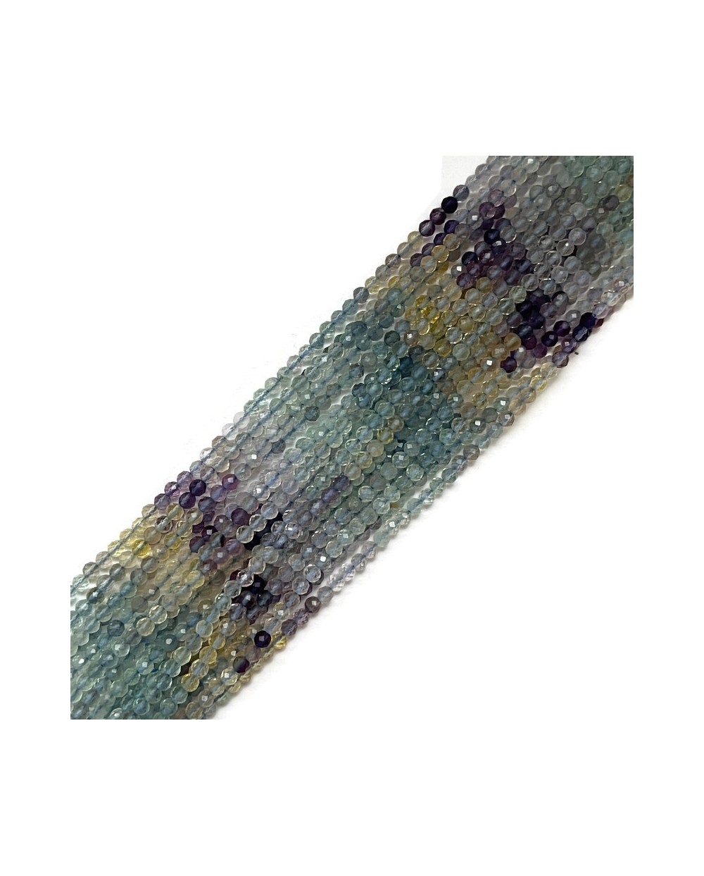 Fluoryt kulka fasetowana ok 3-3,5mm sznurek mix