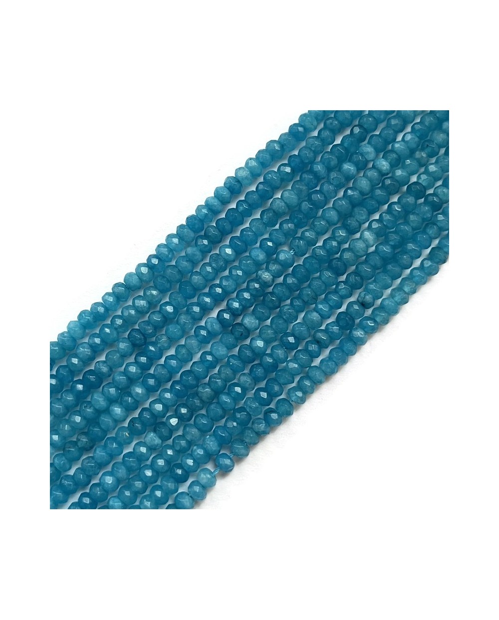 Jadeit oponka 4x3mm sznurek błękitny