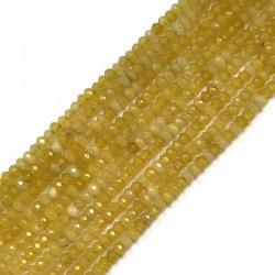 Jadeit oponka 4x3mm sznurek żółty