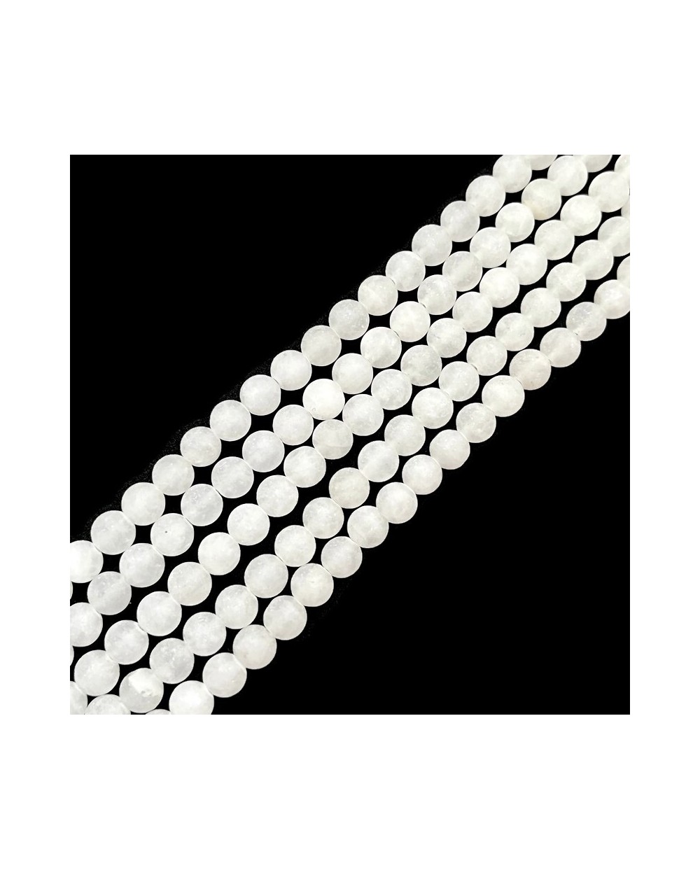 Jadeit kulka matowa 6mm biały
