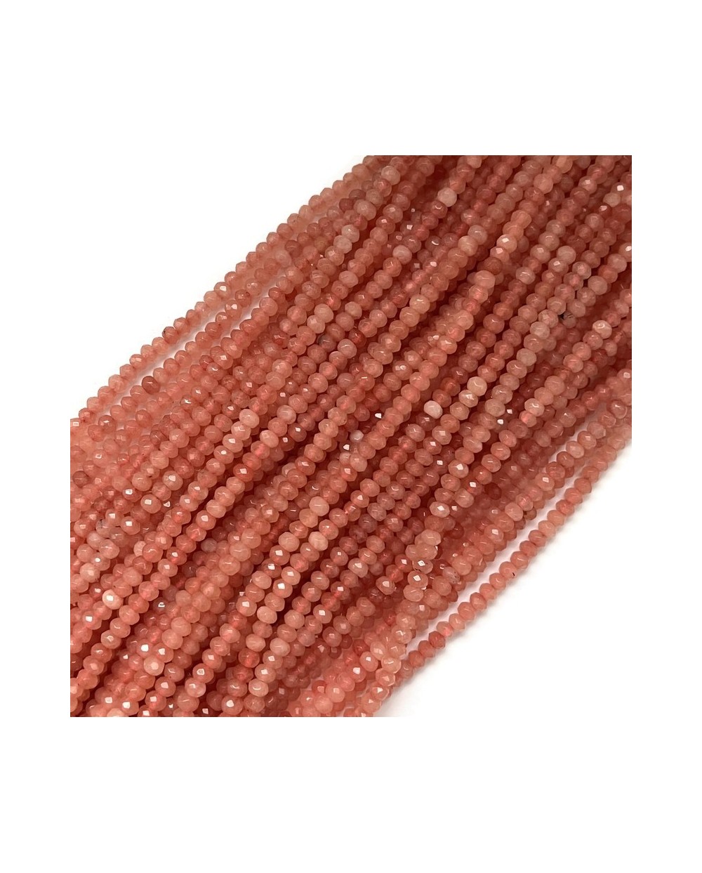 Jadeit oponka 4x3mm sznurek łososiowy