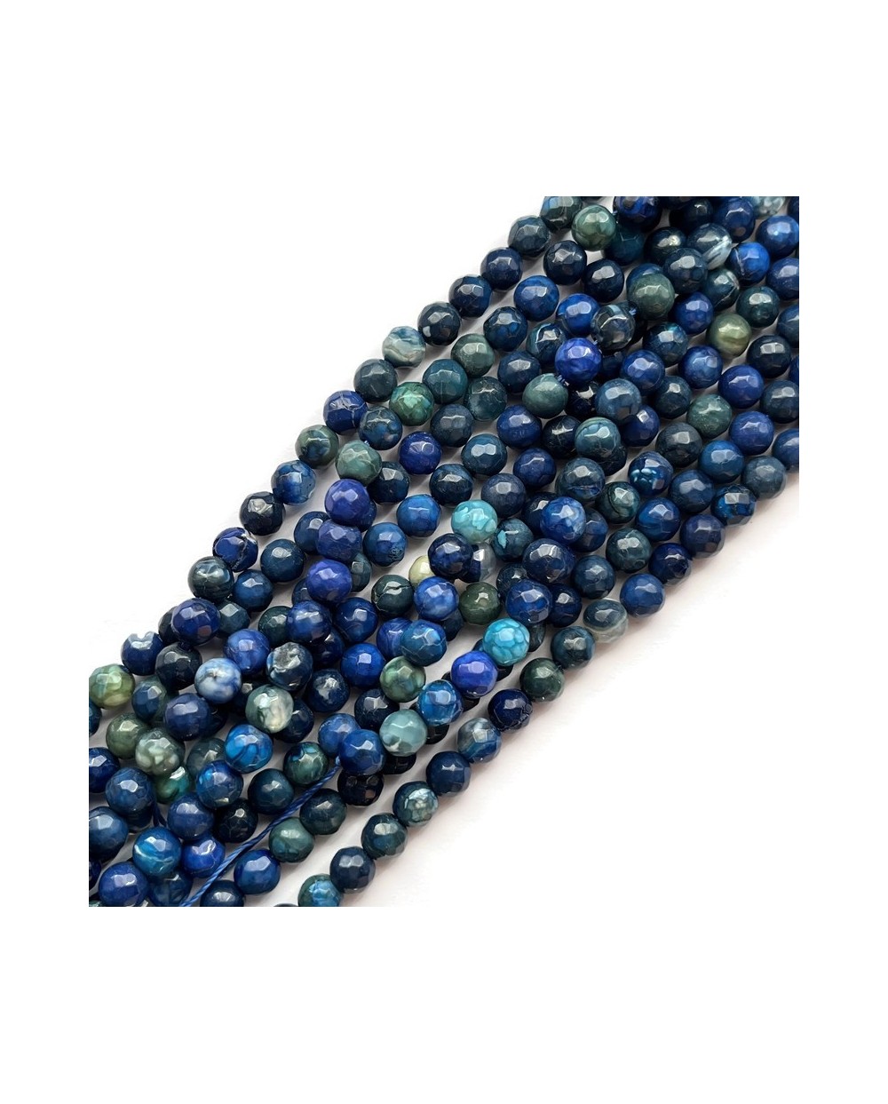 Agat kulka fasetowana 6mm sznurek mix granat