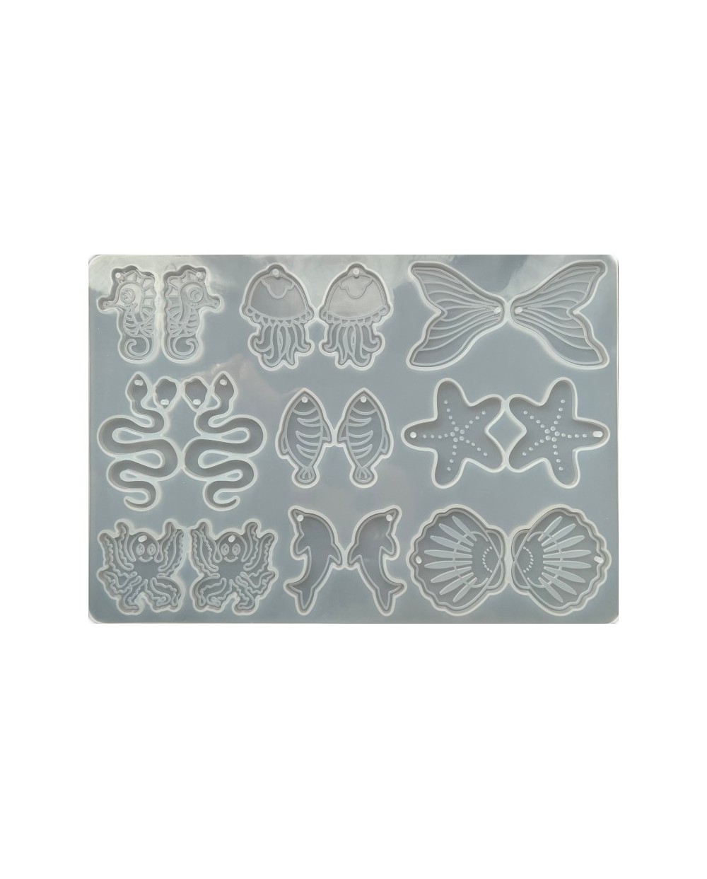 Forma do żywicy forma silikonowa do odlewów 196x138x5mm zawieszki mix