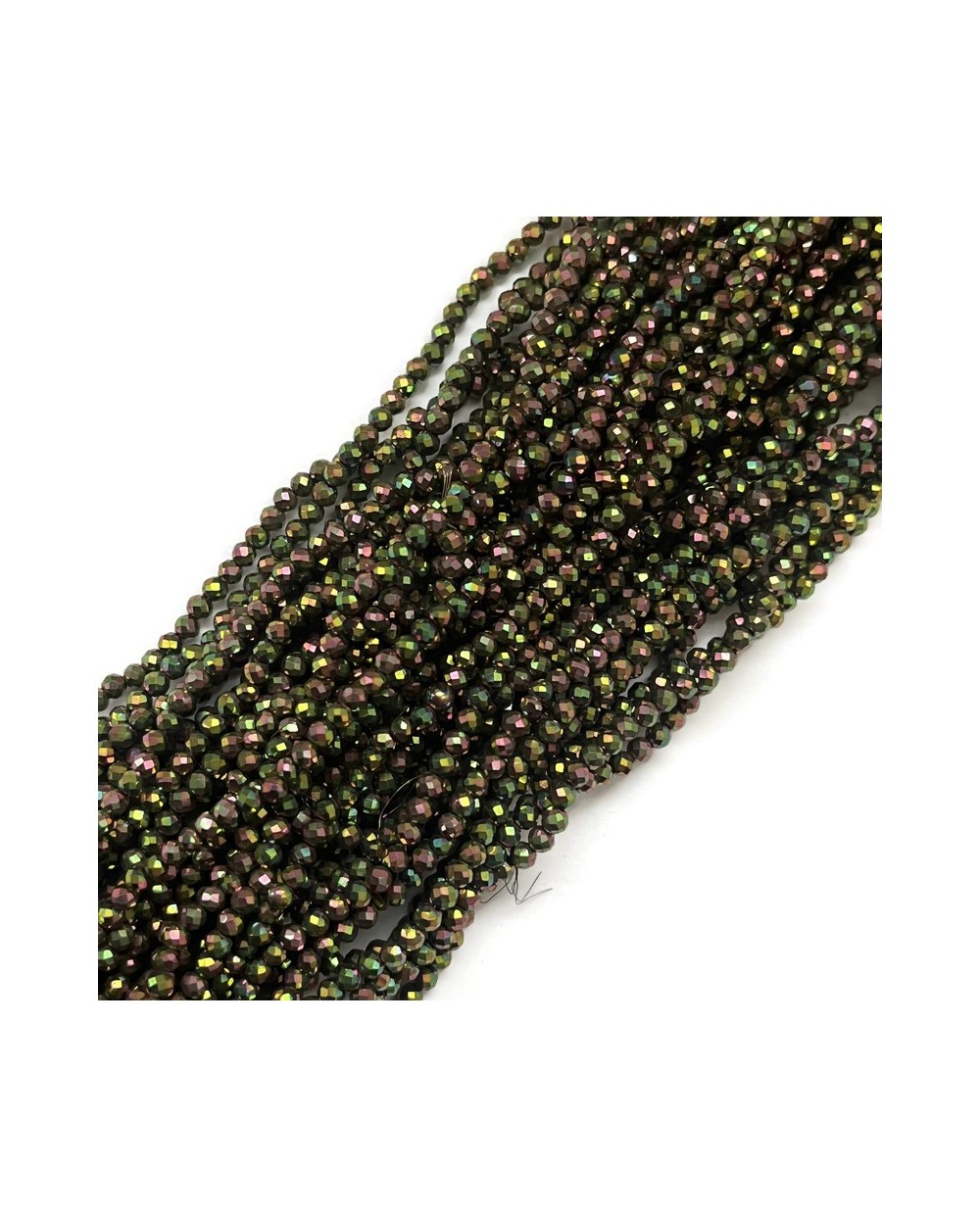 Hematyt kulka 3mm fasetowany mix sznurek