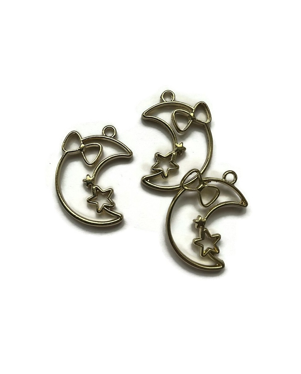 Zawieszka, Baza do żywicy 34x24x2mm Księżyc