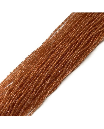 Szkło fasetowane kulka 2mm  ciemny pomarańczowy sznur
