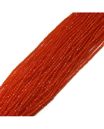 Szkło fasetowane kulka 2mm neonowy pomarańczowy sznur