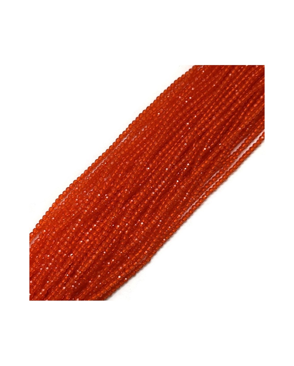 Szkło fasetowane kulka 2mm neonowy pomarańczowy sznur