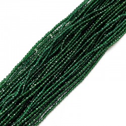 Szkło fasetowane kulka 2mm ciemny zielony sznur