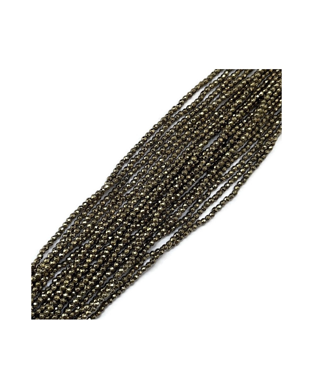 Hematyt kulka 2mm fasetowany pirytowy