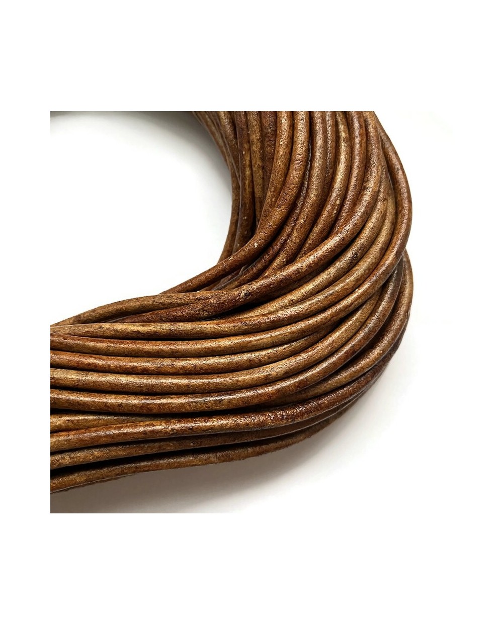 Rzemień naturalny okrągły 5mm lt.brown