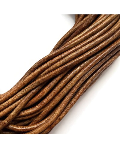 Rzemień naturalny okrągły 5mm lt.brown