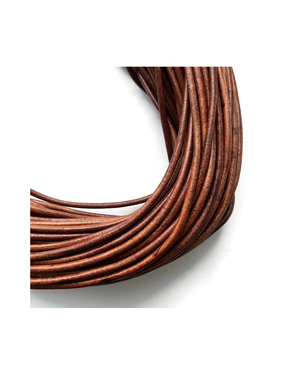 Rzemień naturalny okrągły 5mm medium brown