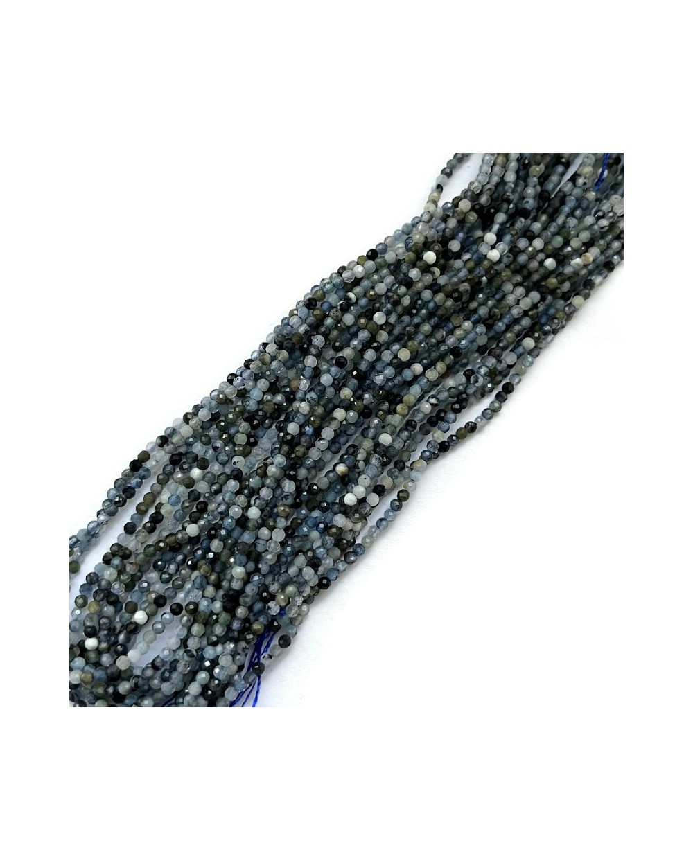 Akwamaryn kulka fasetowana ok 2.5x2mm sznurek