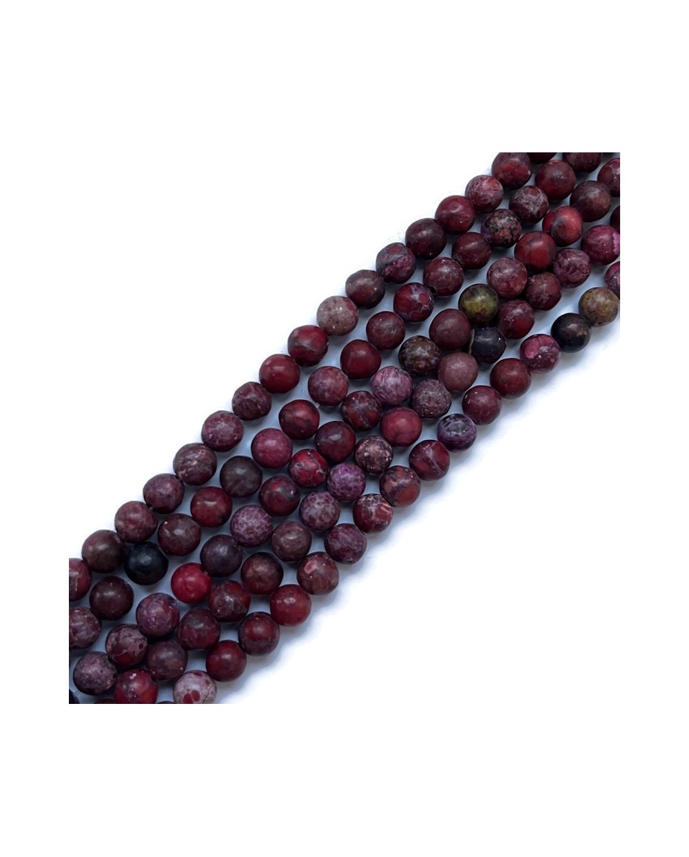 Turkus kulka gładka 6mm sznurek bordo