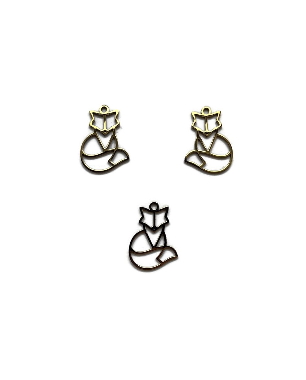 Zawieszka lis 18x13mm stal nierdzewna złoty