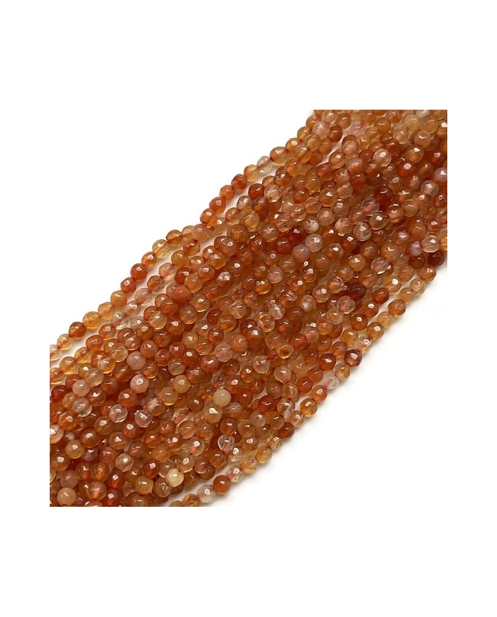 Agat kulka fasetowana 4mm pomarańcz