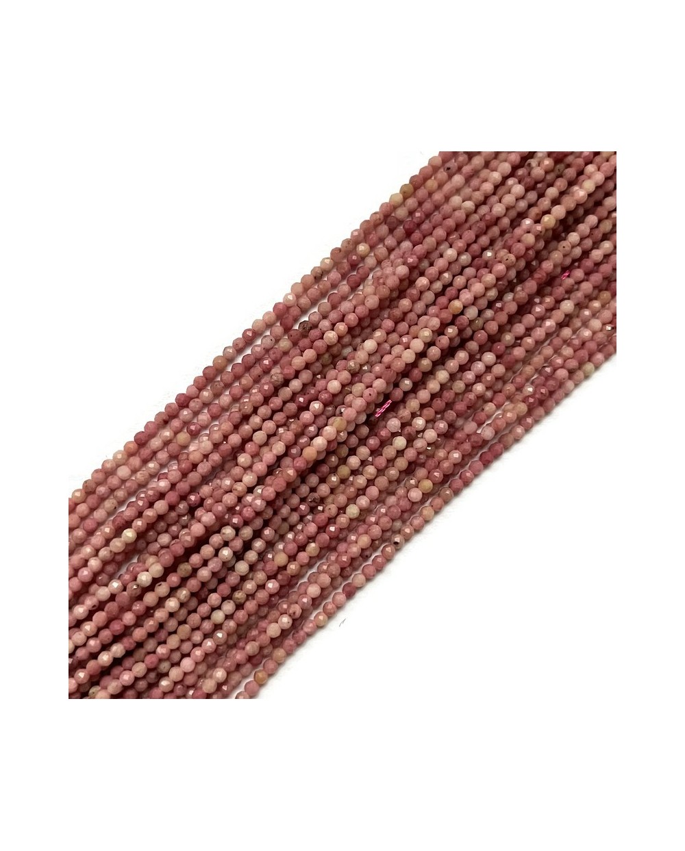 Rodonit kulka fasetowana ok 2mm sznurek